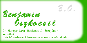 benjamin oszkocsil business card